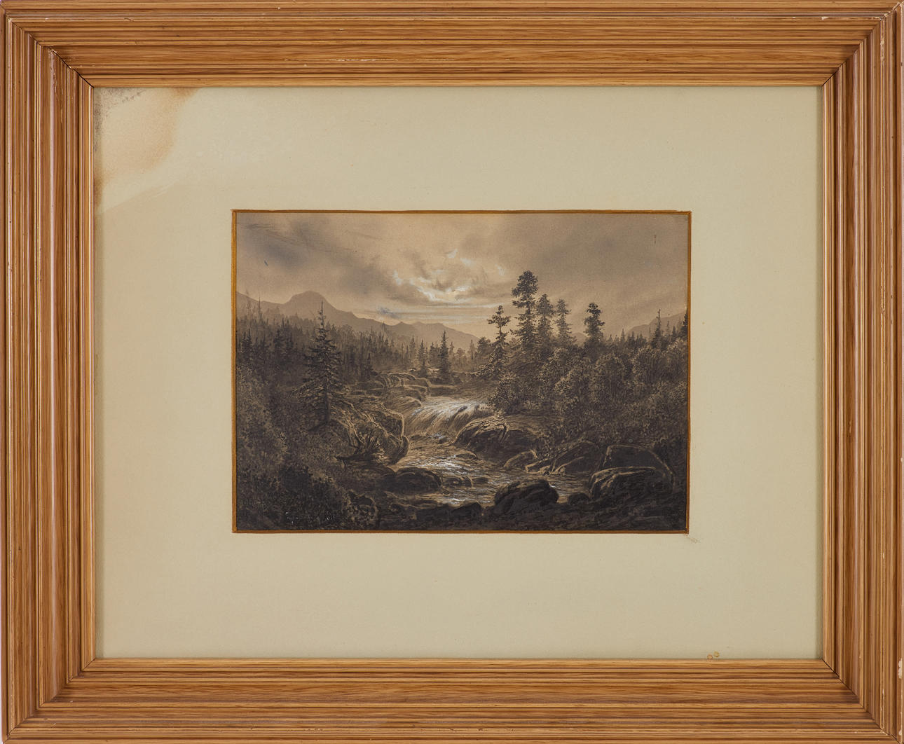 LUDVIG MESSMAN (1826-1893). TILLSKRIVEN. Blandteknik, landskapsmotiv, osignerad.