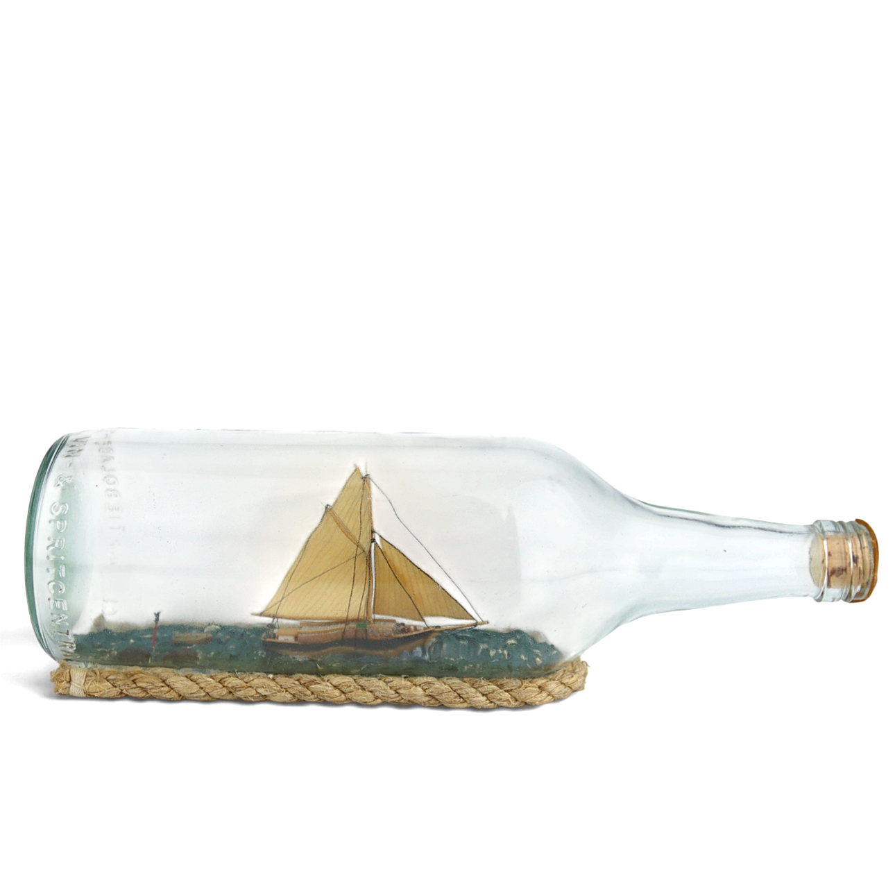 GÖRAN FORSS (FÖDD 1935). Flaskskepp, monogram signerad.
