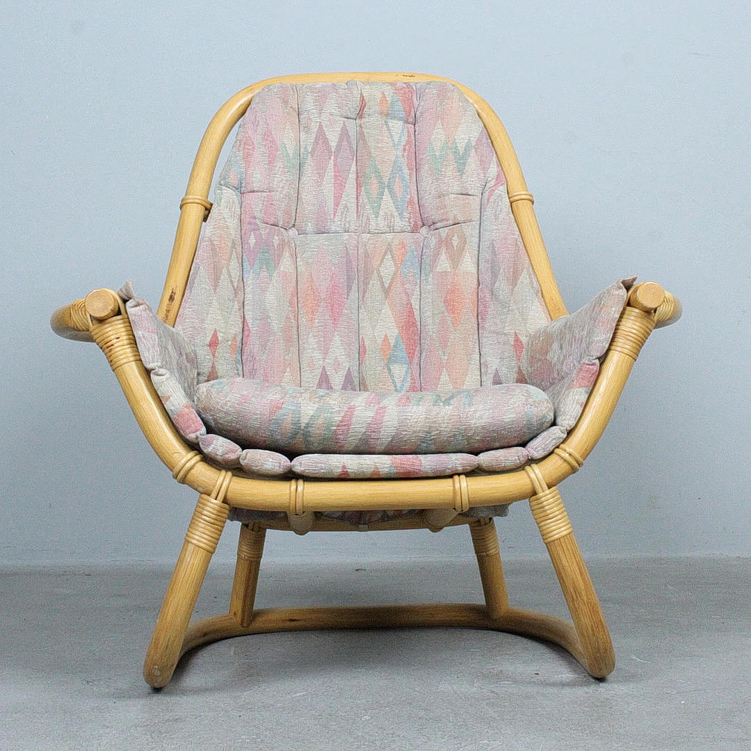 Fåtölj / Lounge Chair i bambu, 1970-tal.