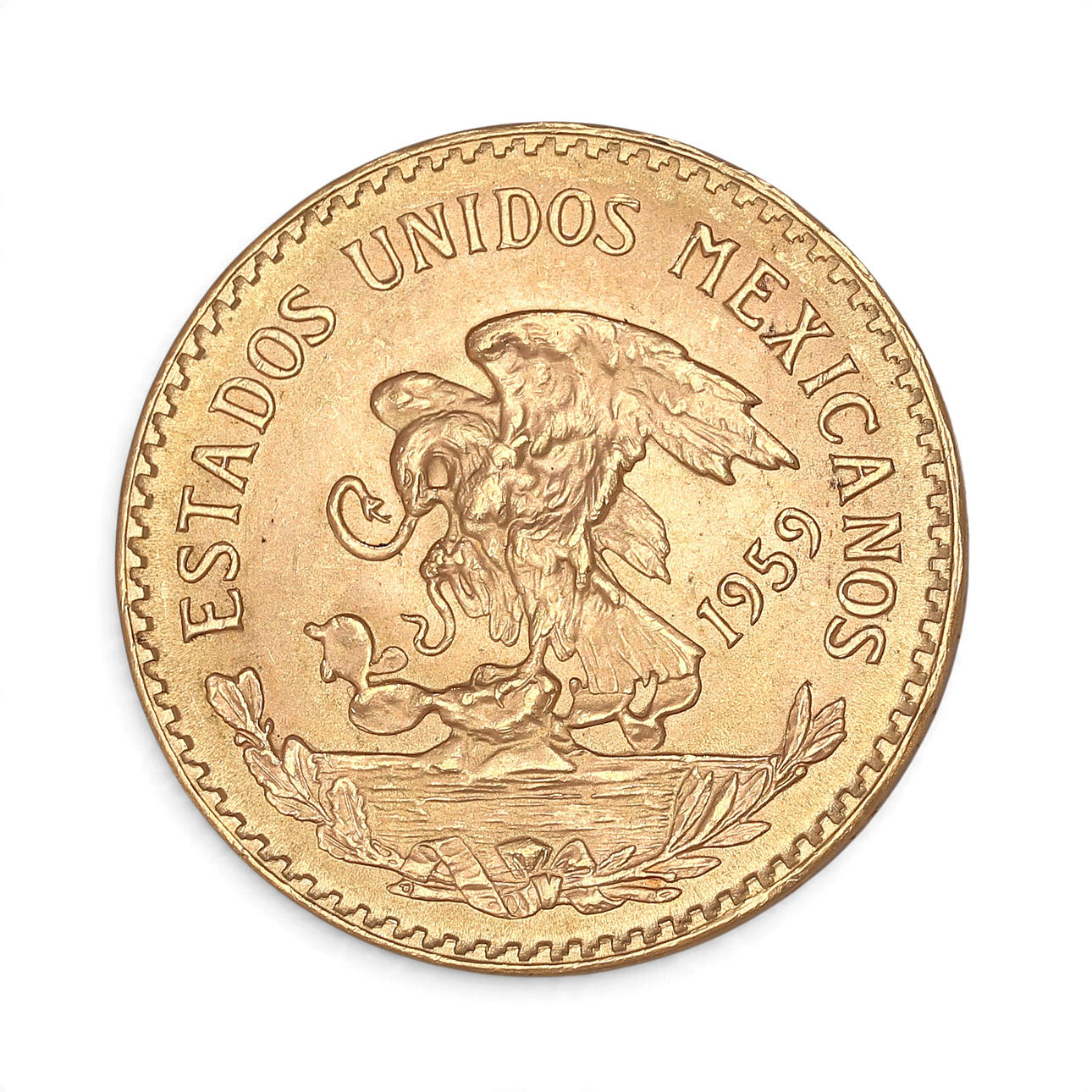 Mexican gold coin, mid 20th Century.
