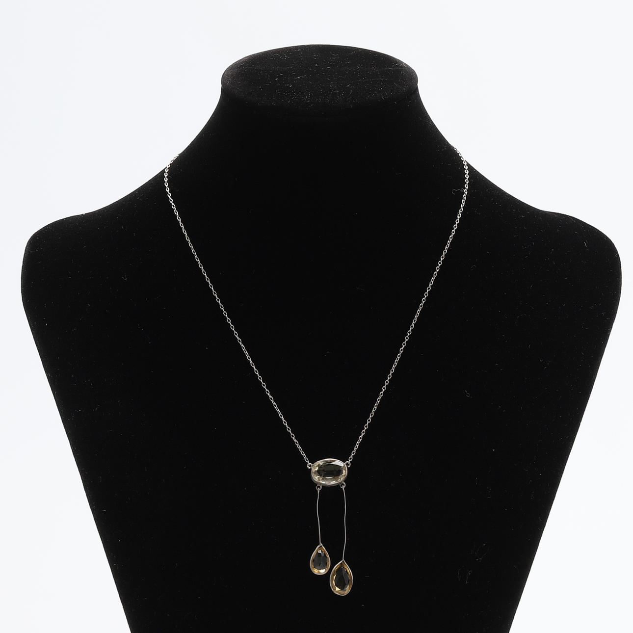 COLLIER MED GULA STENAR, silver.