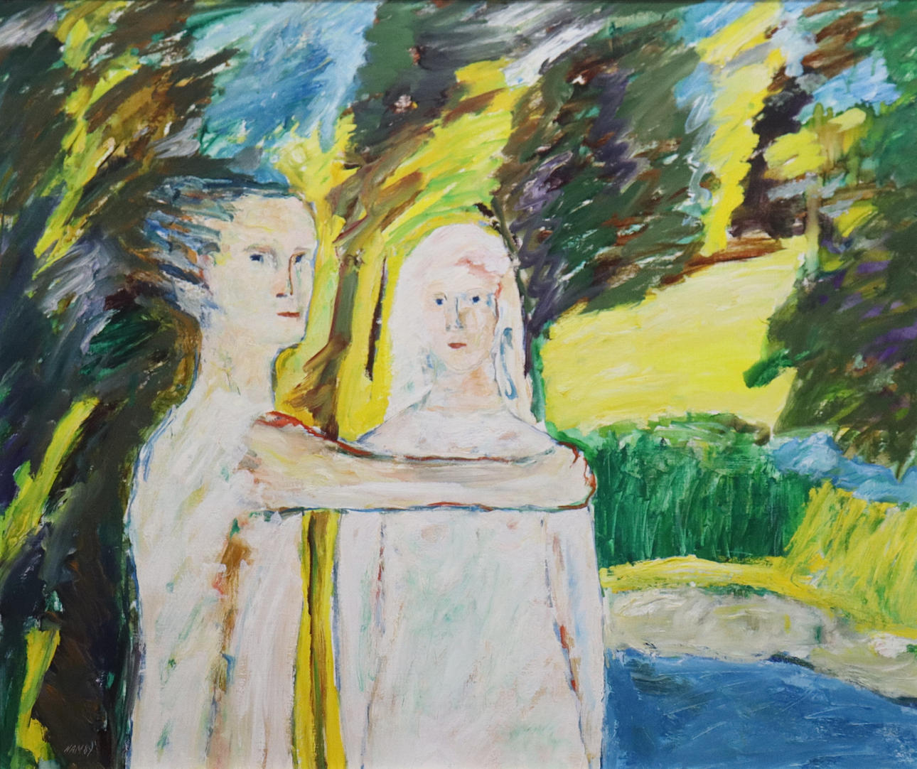 NILS ANDRÉ MALMSTRÖM (1936-2006). olja på duk, par i natur.