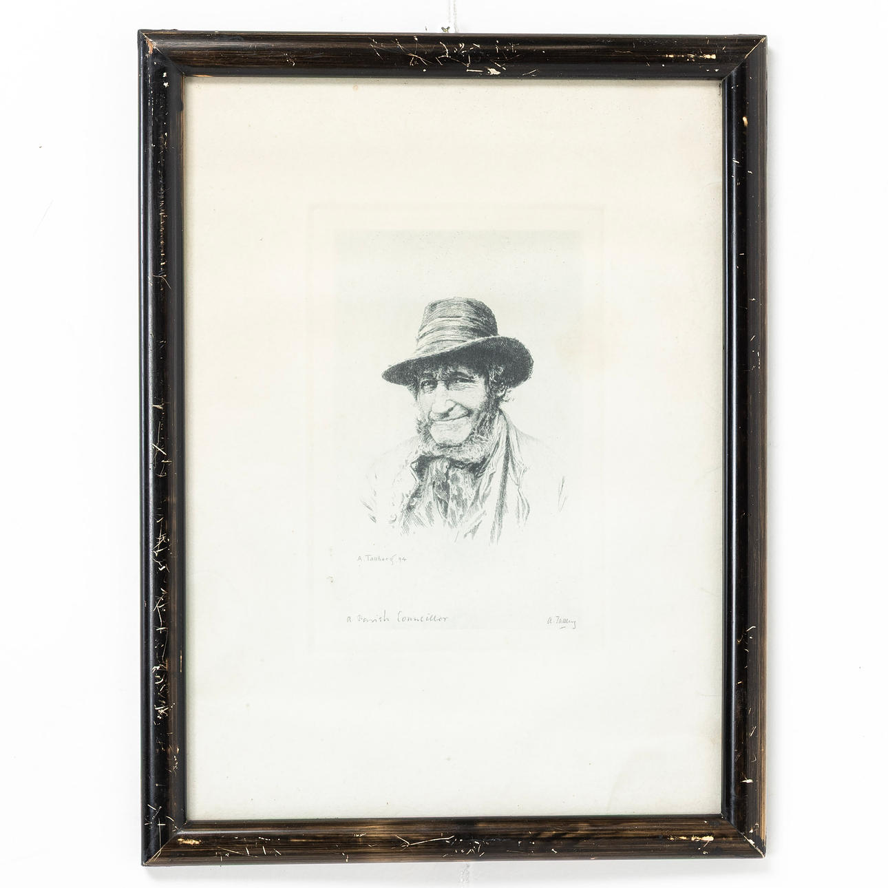 AXEL TALLBERG. "A spanish connciller", etsning, signerad A. Tallberg.