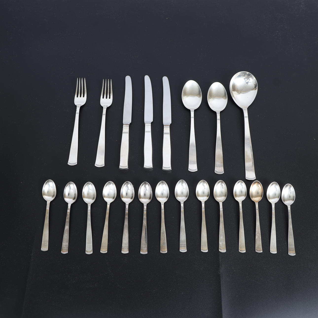 JACOB ÄNGMAN. Bestickservisdelar, "Rosenholm" silver.