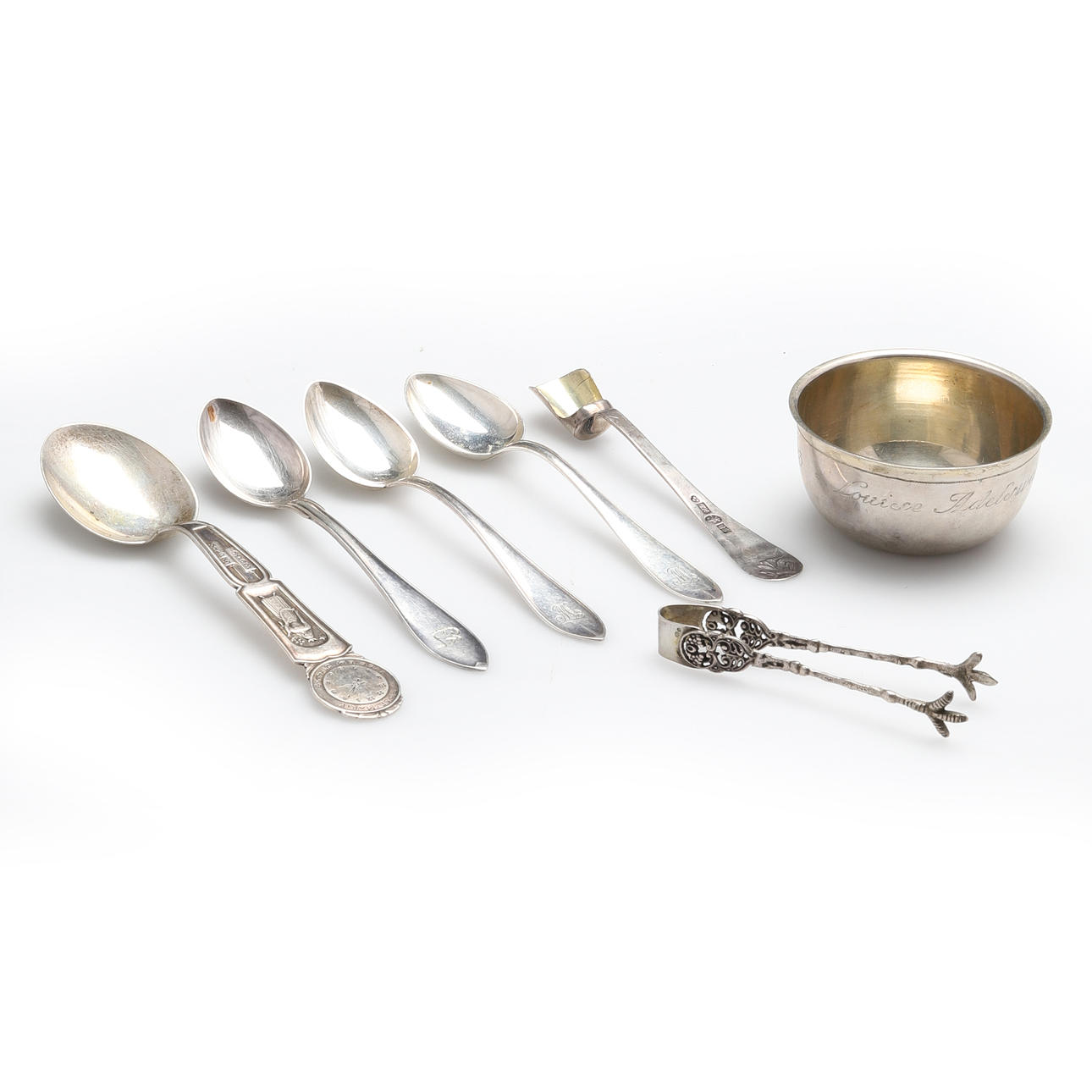 PARTI SILVER, 7 delar, mestadels Sverige, 1900-tal.