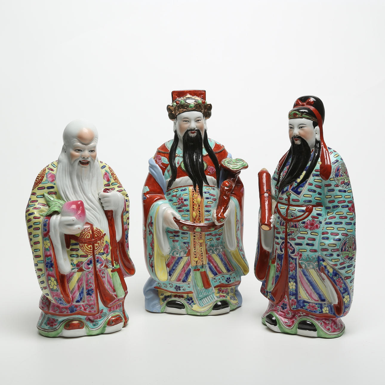 FIGURINER, 3 st, porslin, Kina, sannolikt sent 1900-tal.