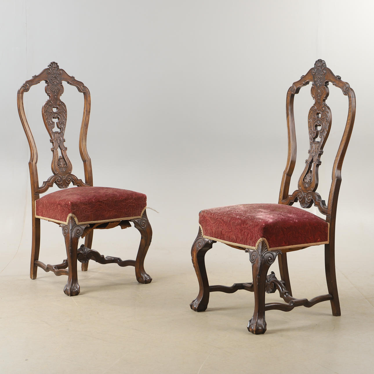 STOLAR, 1 par, mahogny, chippendalestil.