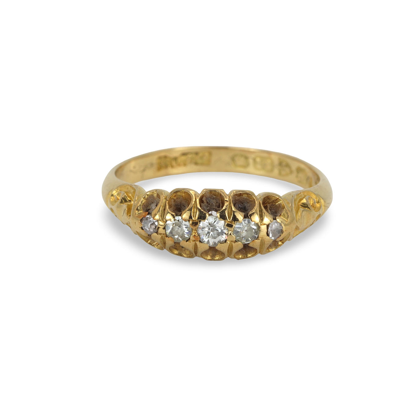 RING I 18KT GULD MED DIAMANTER.