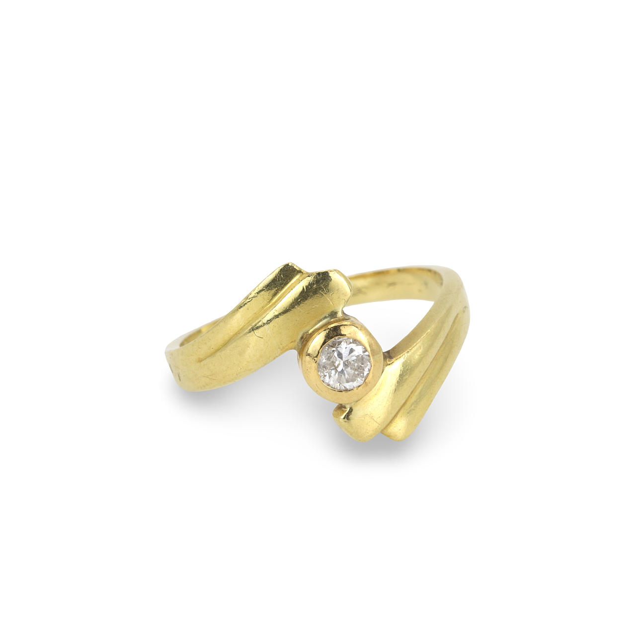 RING I 18KT GULD MED DIAMANT.