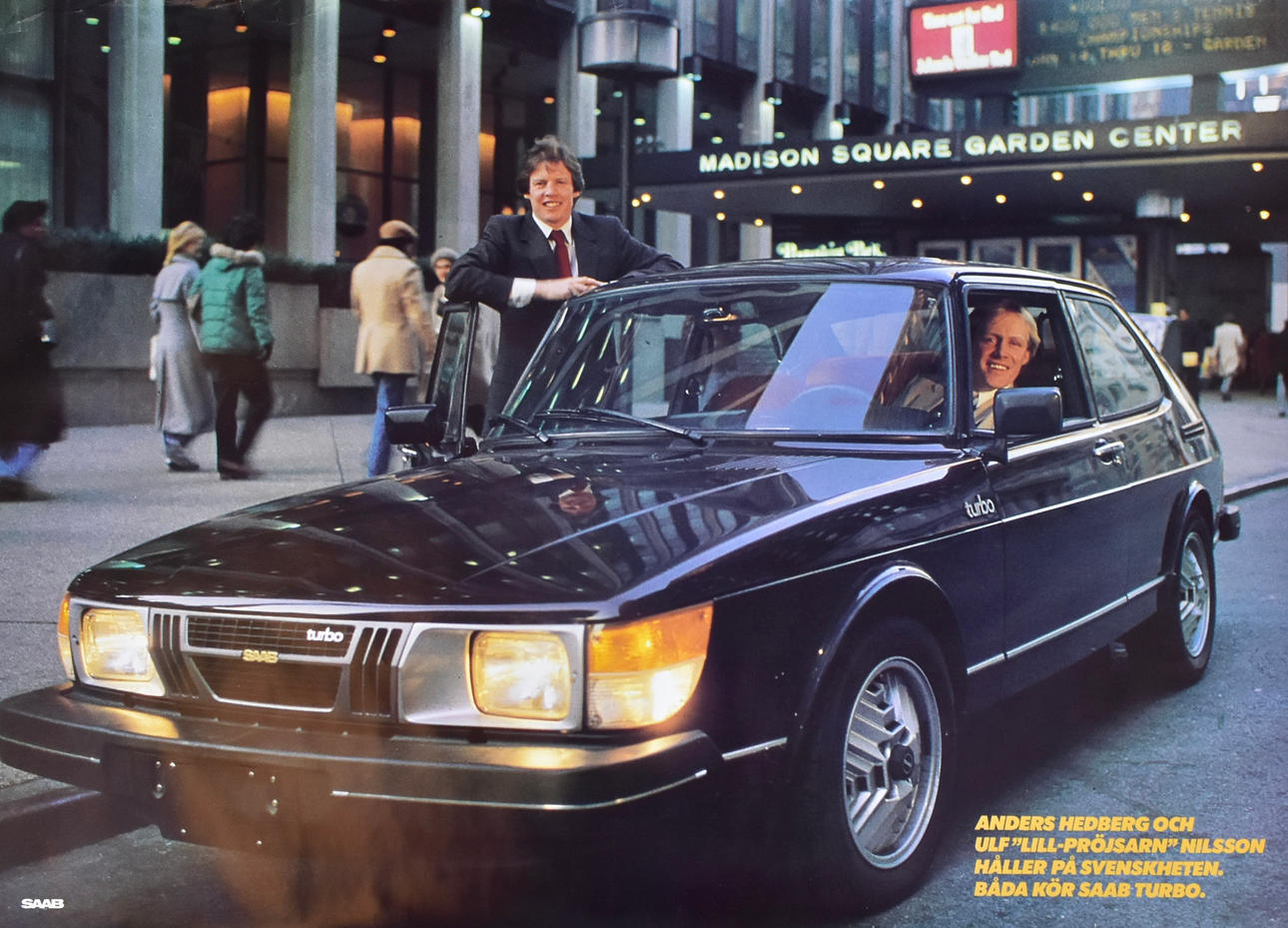 AFFI8SCH, offsettryck, Saab Turbo, Anders Hedbergh och Ulf "Lill-Pröjsan" Nilsson, Helsingborgs lito.