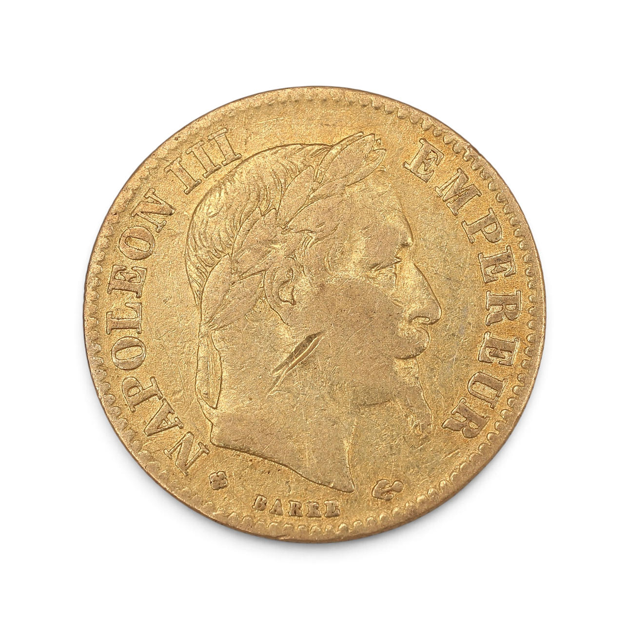 French gold coin, mid-19th century.
