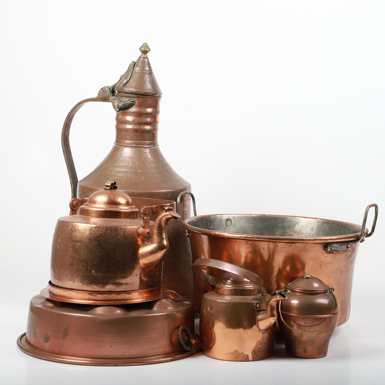 BALJA M. M., 6 stycken, koppar, 1800/1900-tal.
