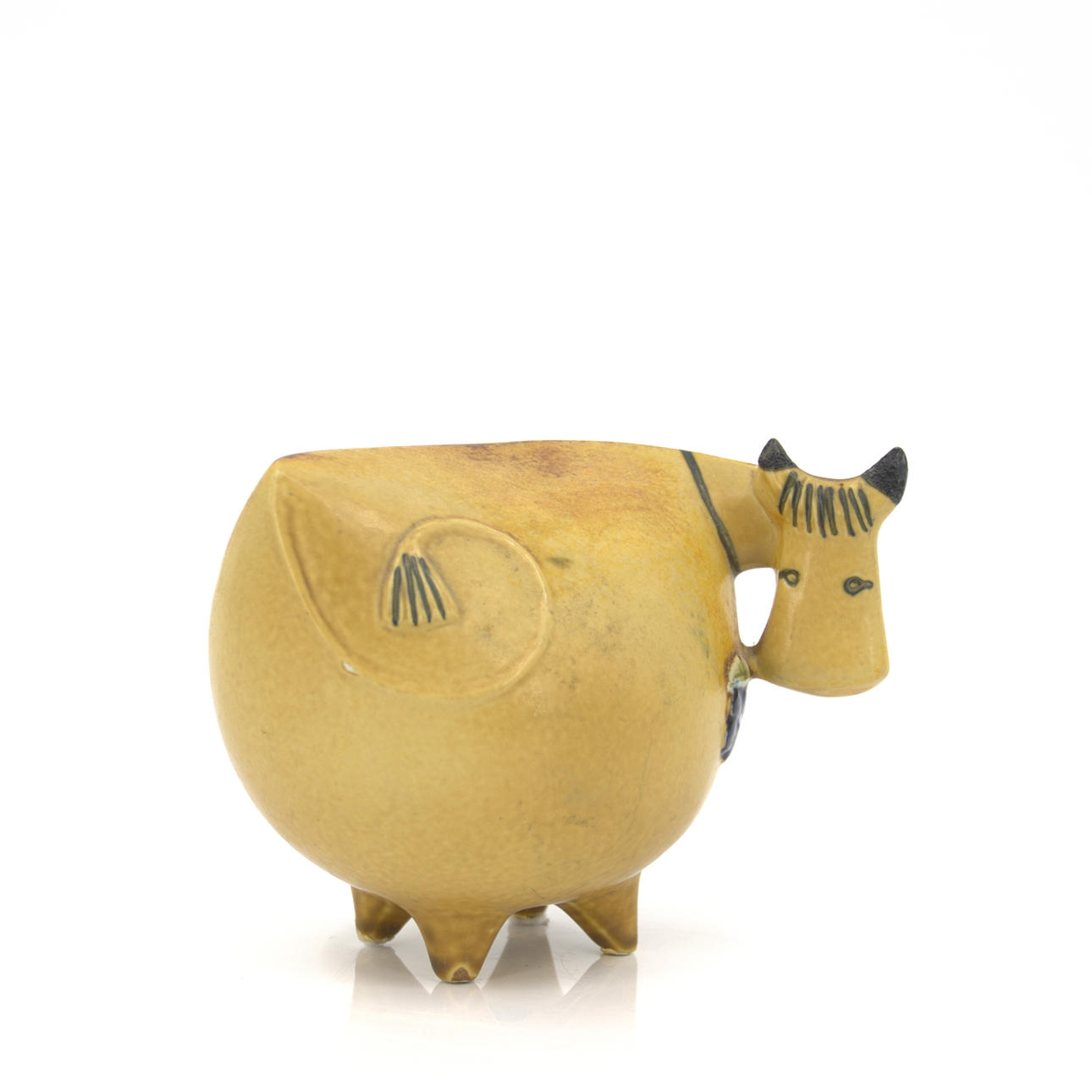 LISA LARSON. Figurin, stengods, ko, ur serien Stora Zoo, Gustavsberg, osignerad.