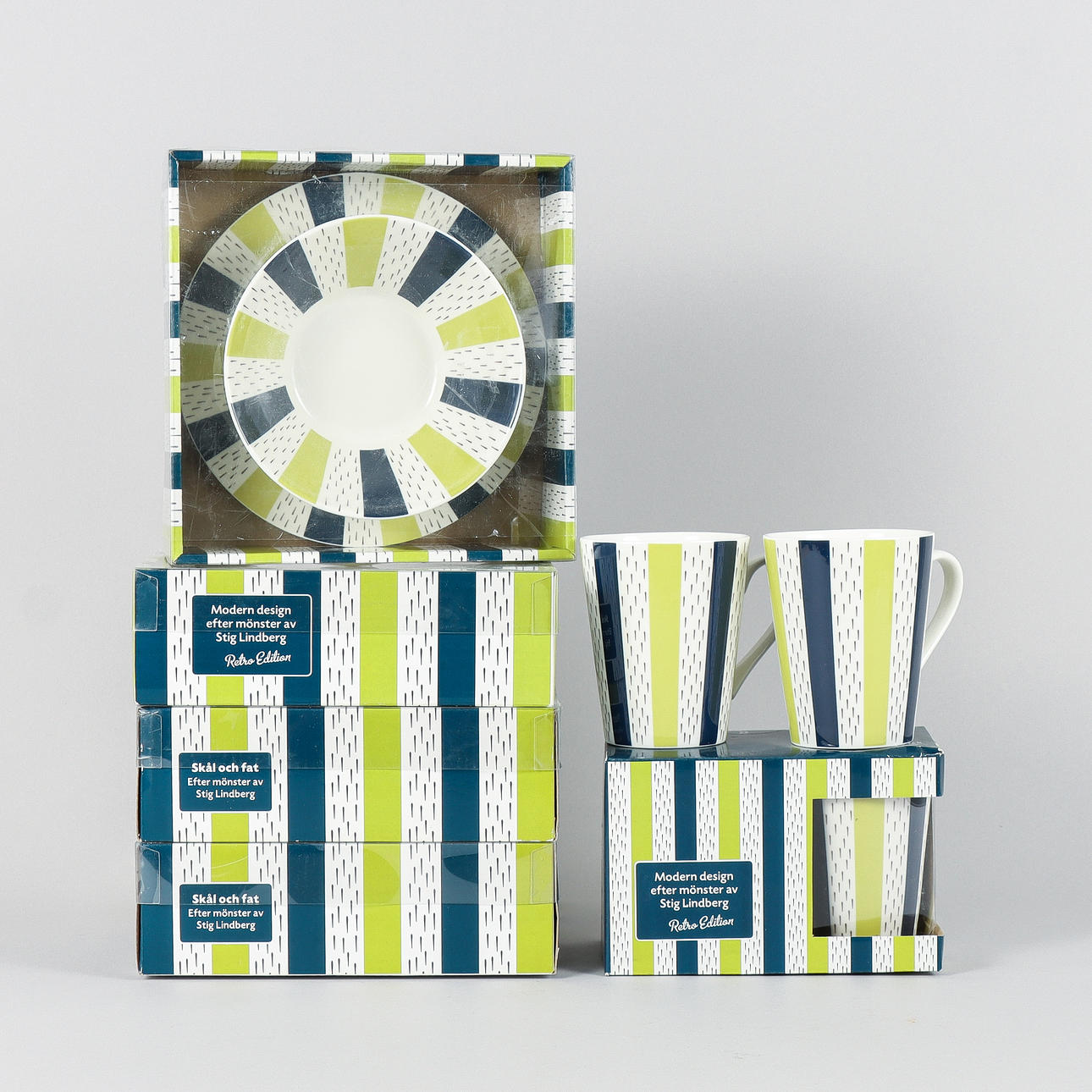 STIG LINDBERG. Frukostservis, Retro Design, 12 delar.