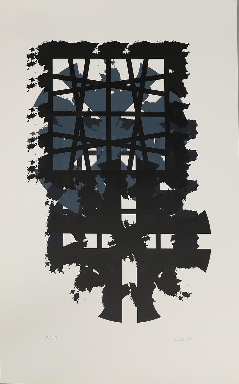 RAUL MEEL. "Windows and landscape", färgserigrafi, signerad och numrerad 31/50, daterad -89.