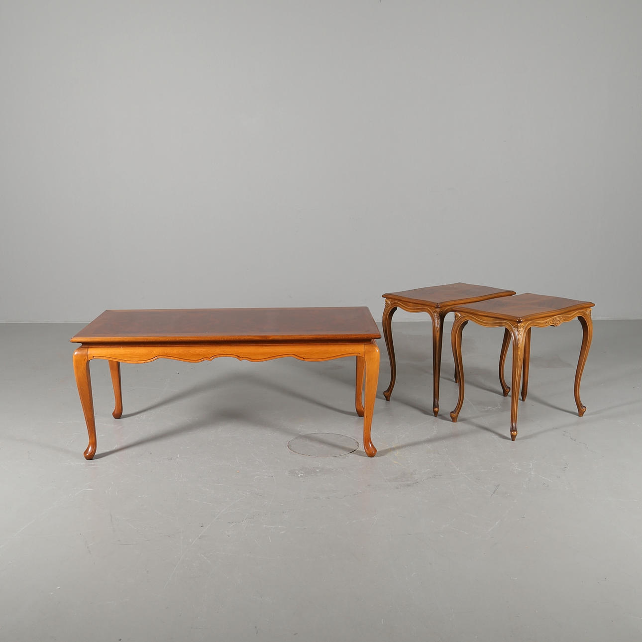 MESA, 3 piezas, mesa de lámpara y mesa de centro, segunda mitad del siglo XX.