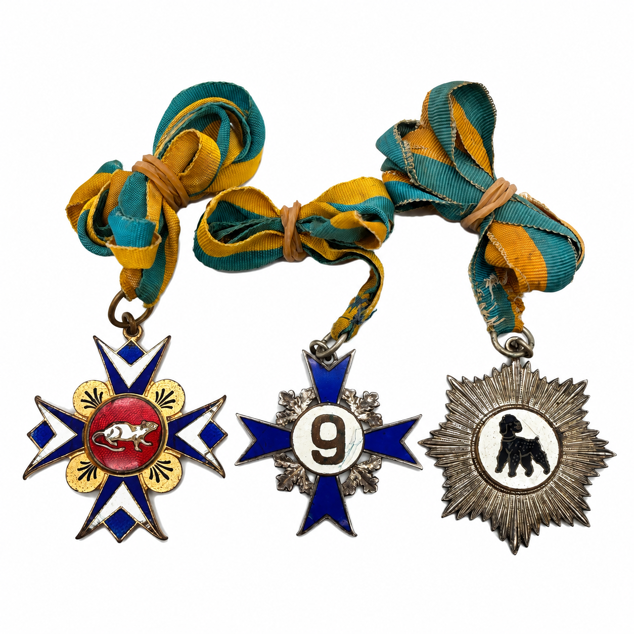 3 X EMBLEMER / ORDENER EMALJE.