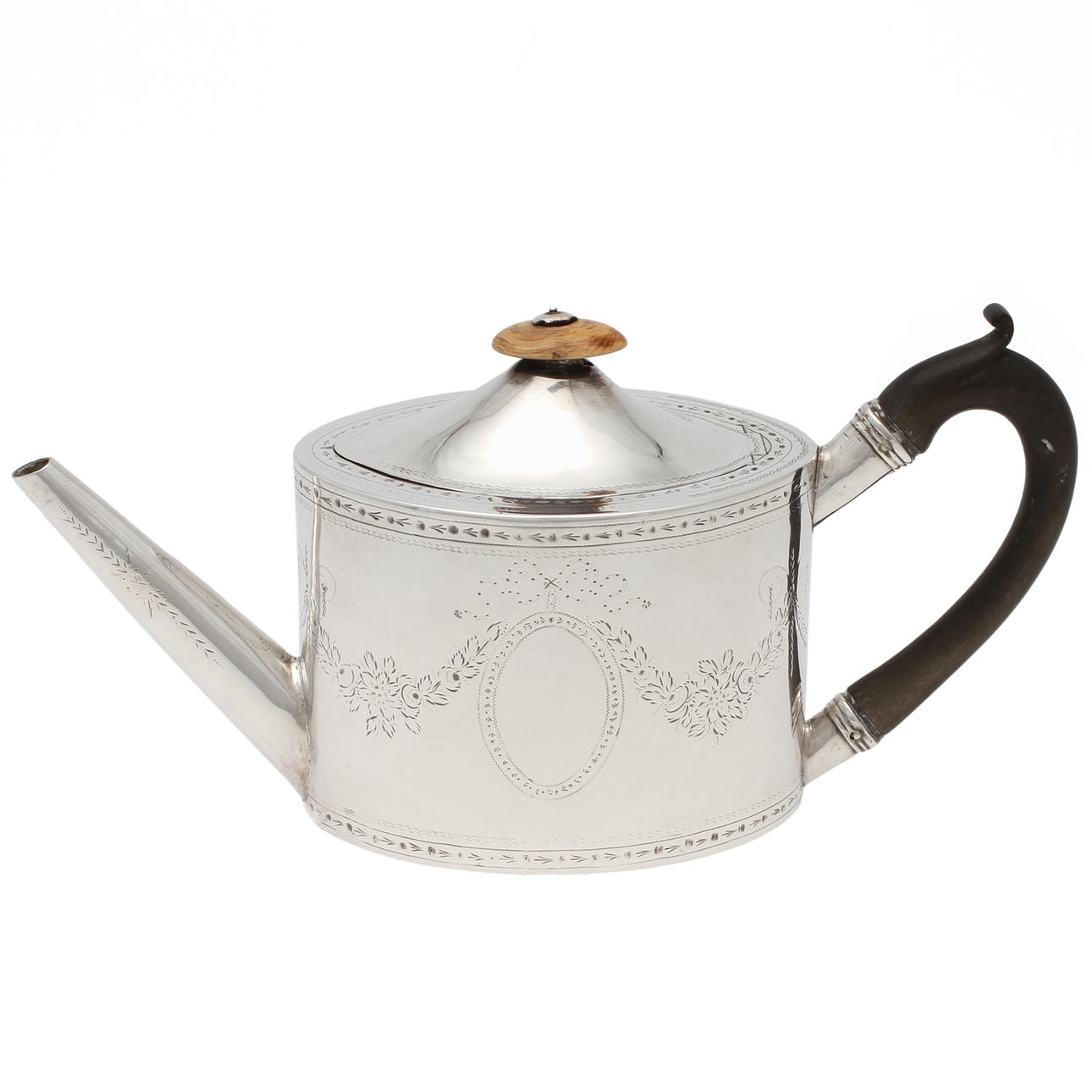 KAFFEKANNA, silver. Mästare John Lautier, London 1787.