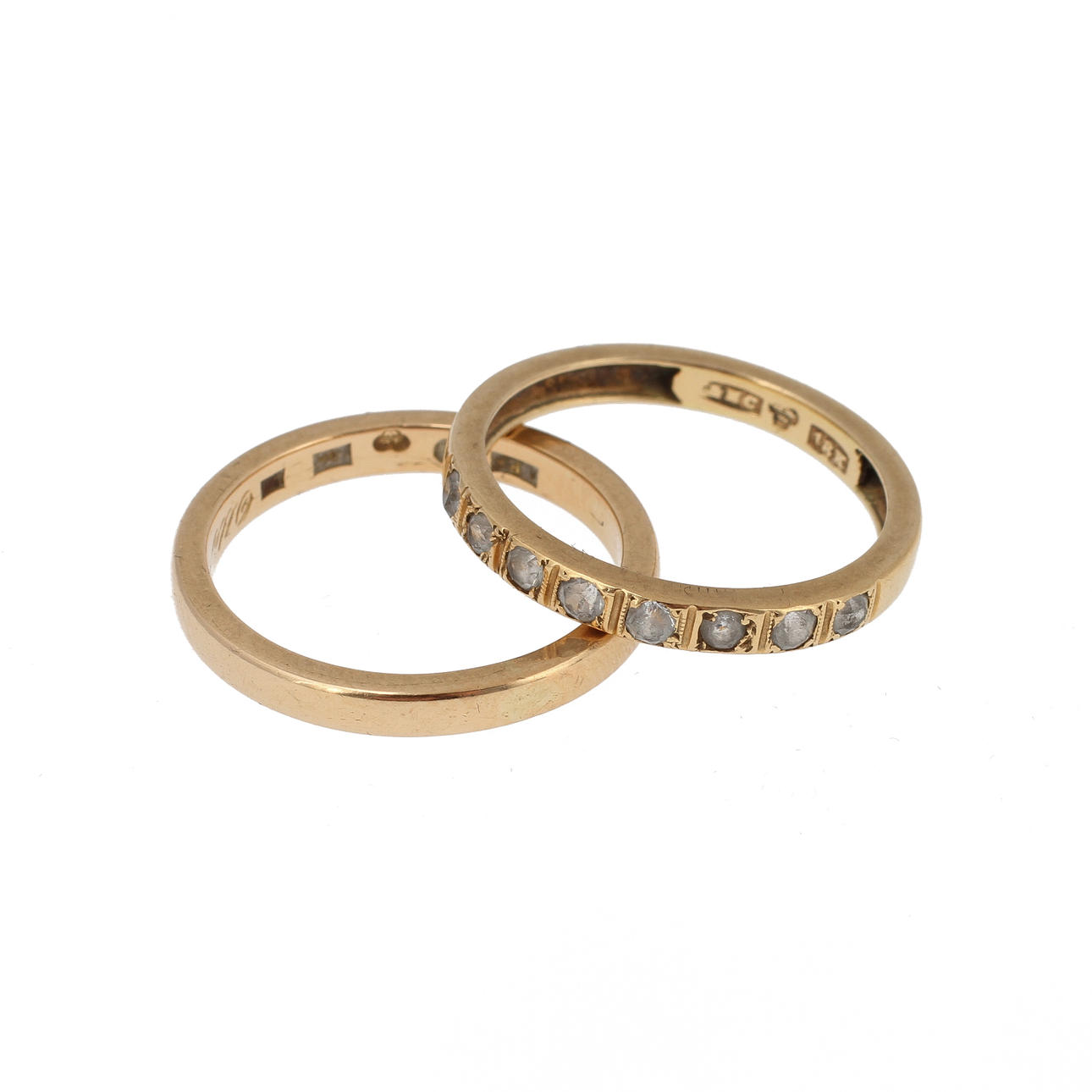 RINGAR, 2 st, 18k guld, 5,6 gram.
