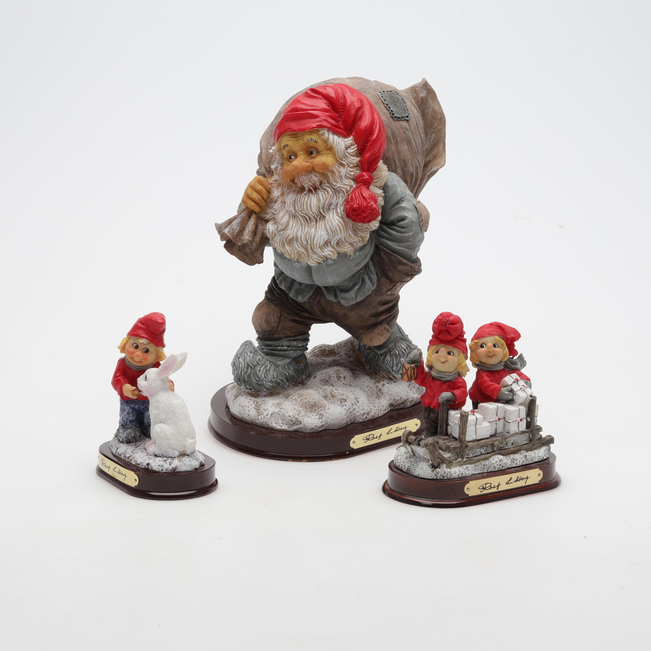 ROLF LIDBERG. FIGURINER 3 st polyresin.