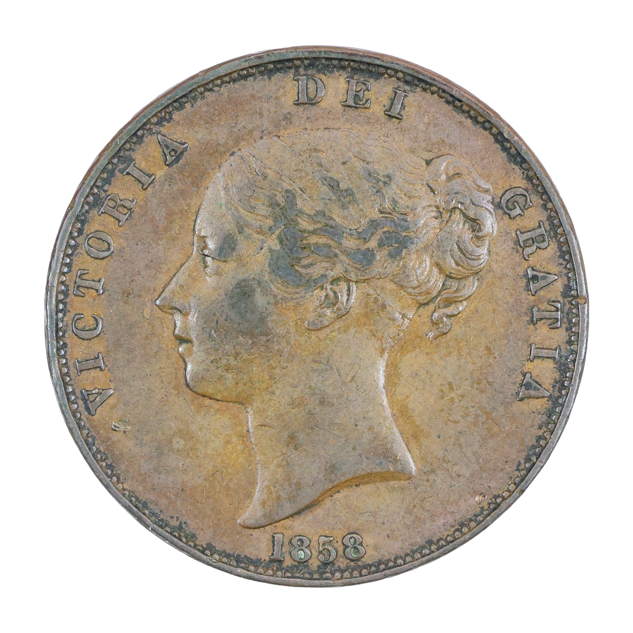 QUEEN VICTORIA PENNY, DATED 1858.