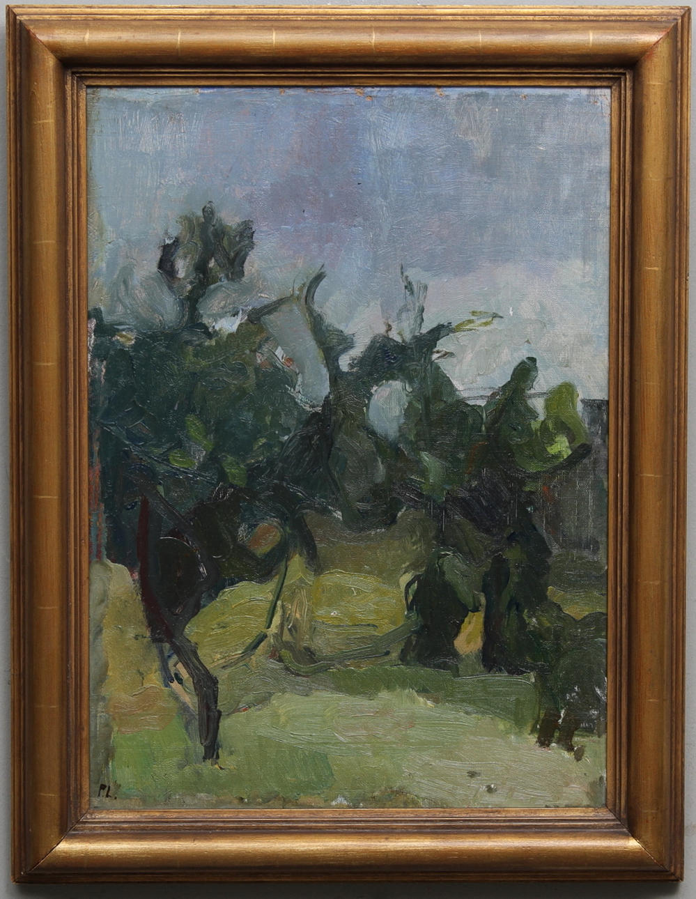 PER LINDEKRANTZ. Olja på pannå, signerad P.L.