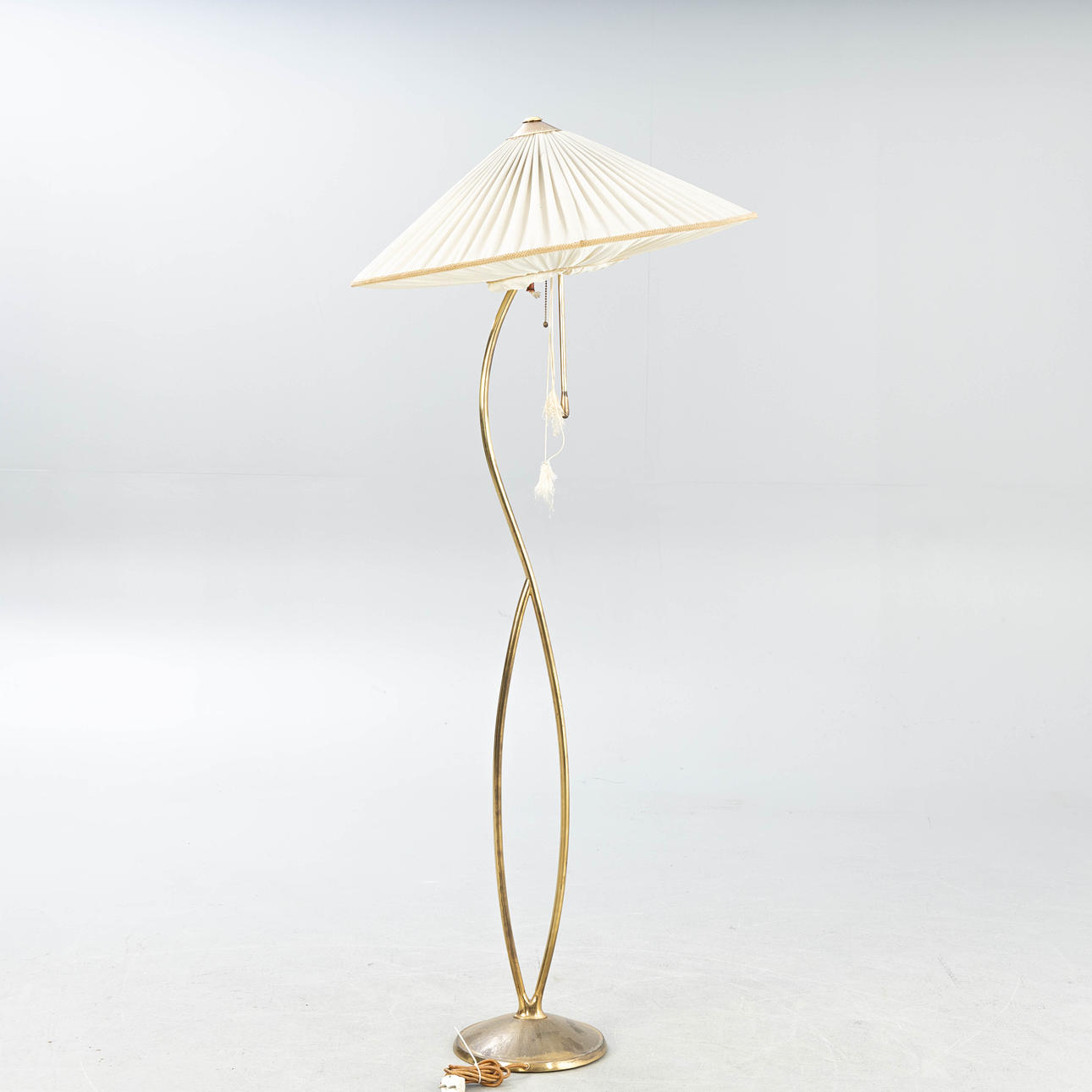 Brass floor lamp, probably Finland, 1950s.