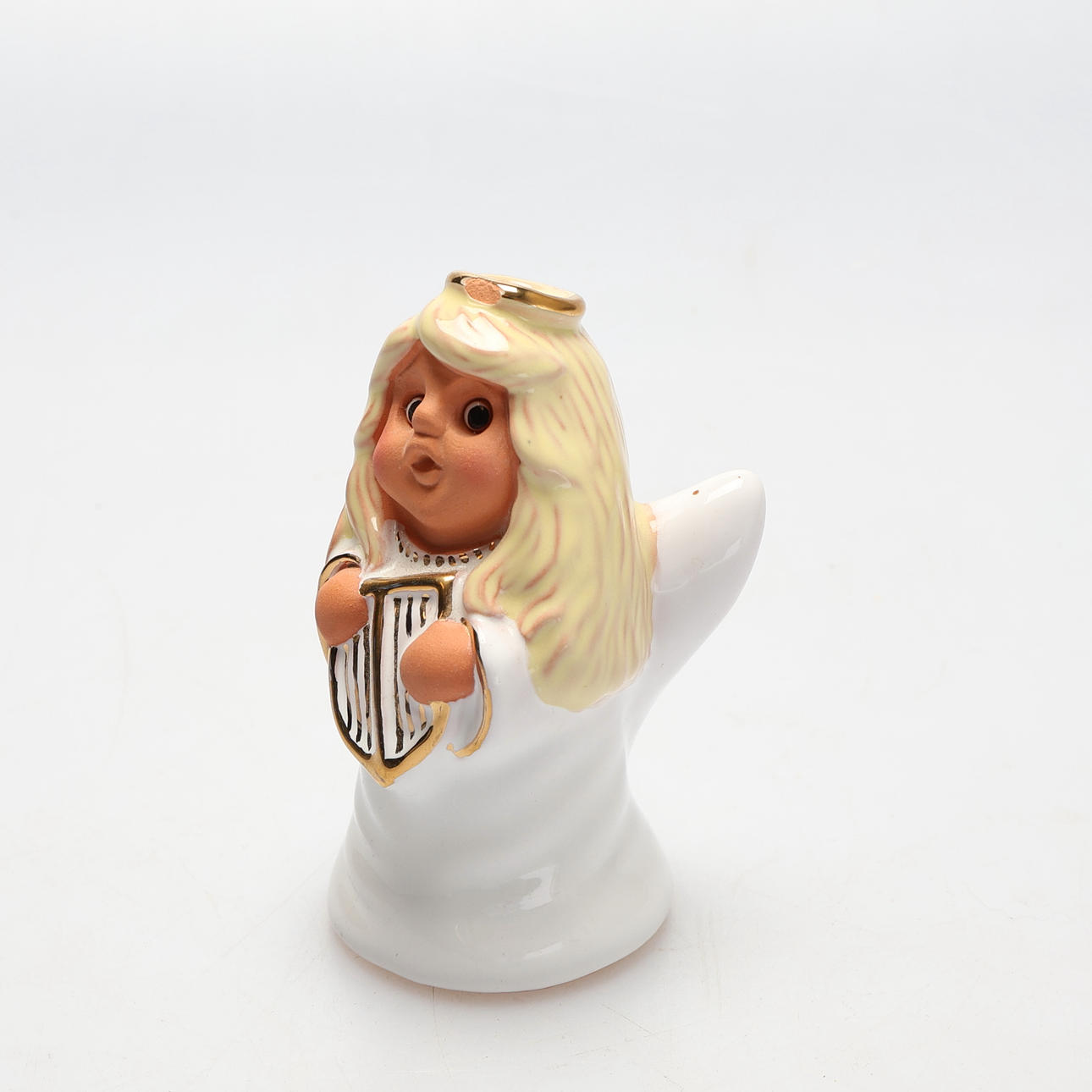 ROLF BERG. Figurin, keramik, ängel, etikettmärkt.