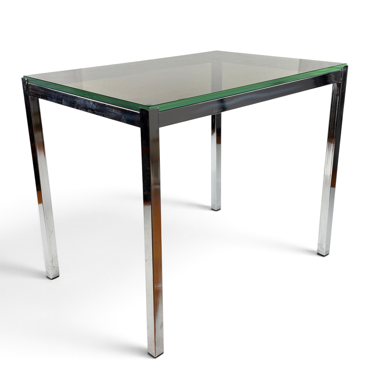 SOFFBORD/SIDOBORD, glas/vitmetall.