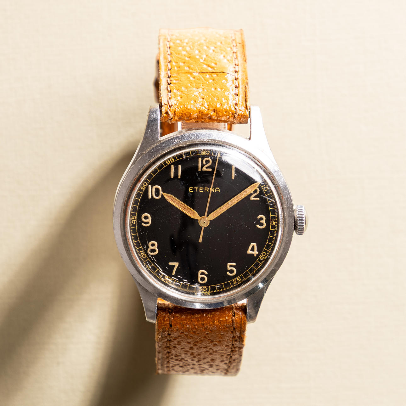 ETERNA. 36.5 mm, stainless steel, 1949.