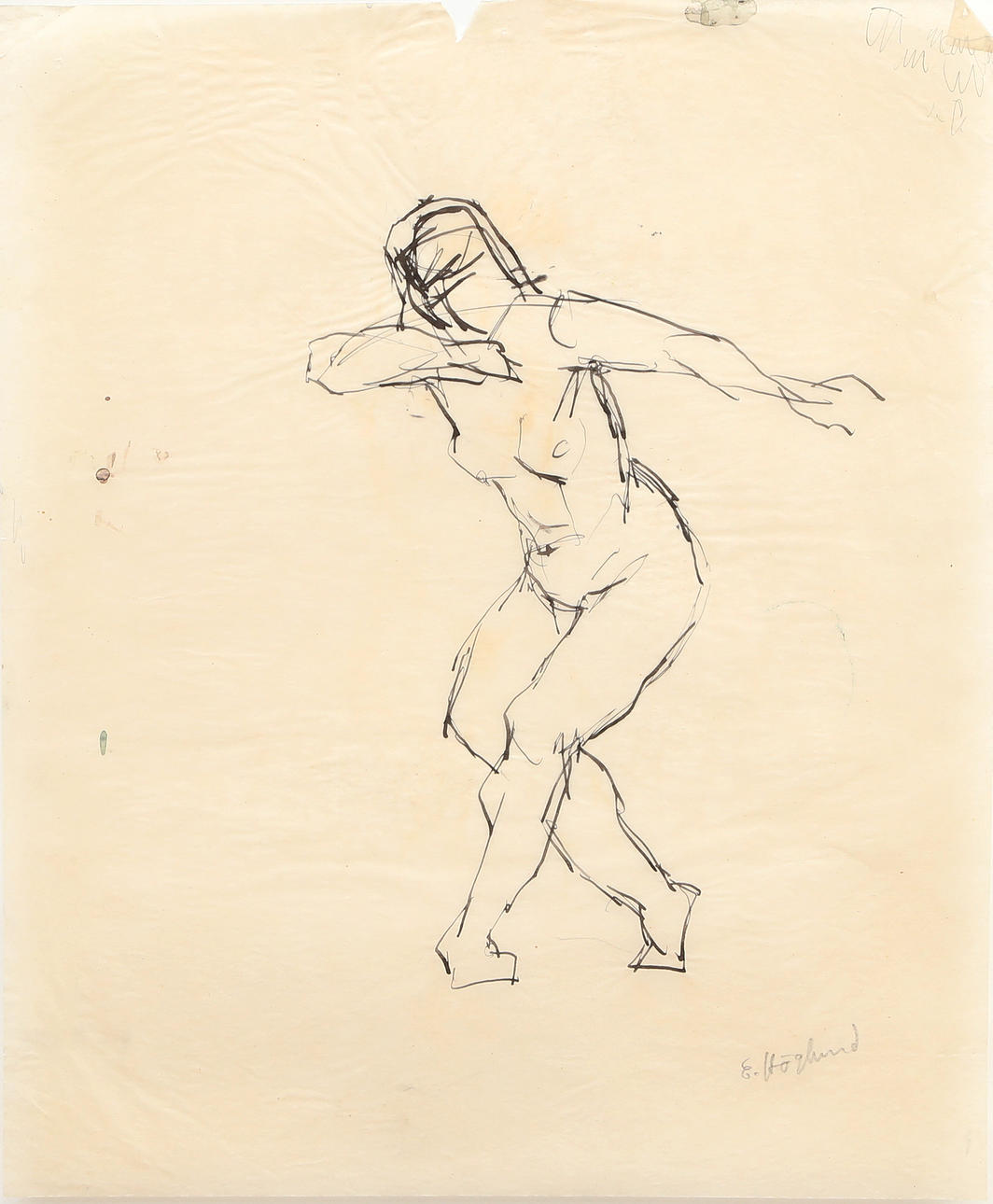 ERIK HÖGLUND. DRAWING, ink, on tracing paper, signed.