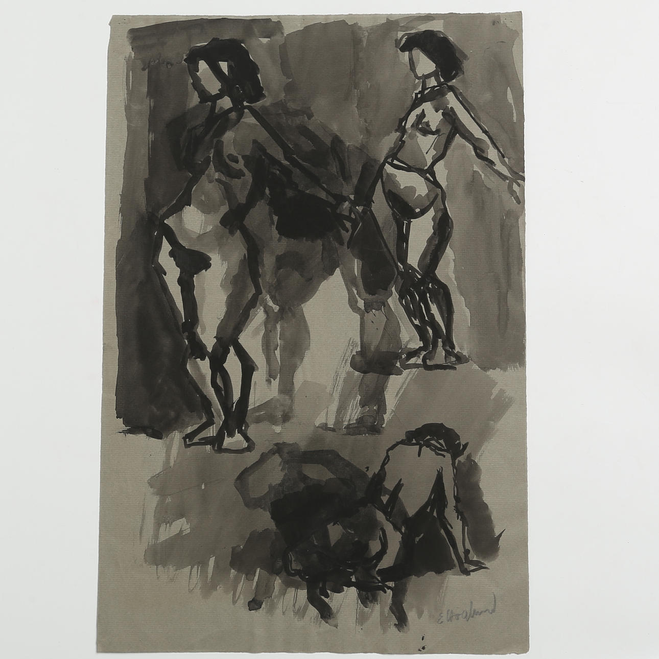 ERIK HÖGLUND. WATERCOLOUR, figure studies, signed.