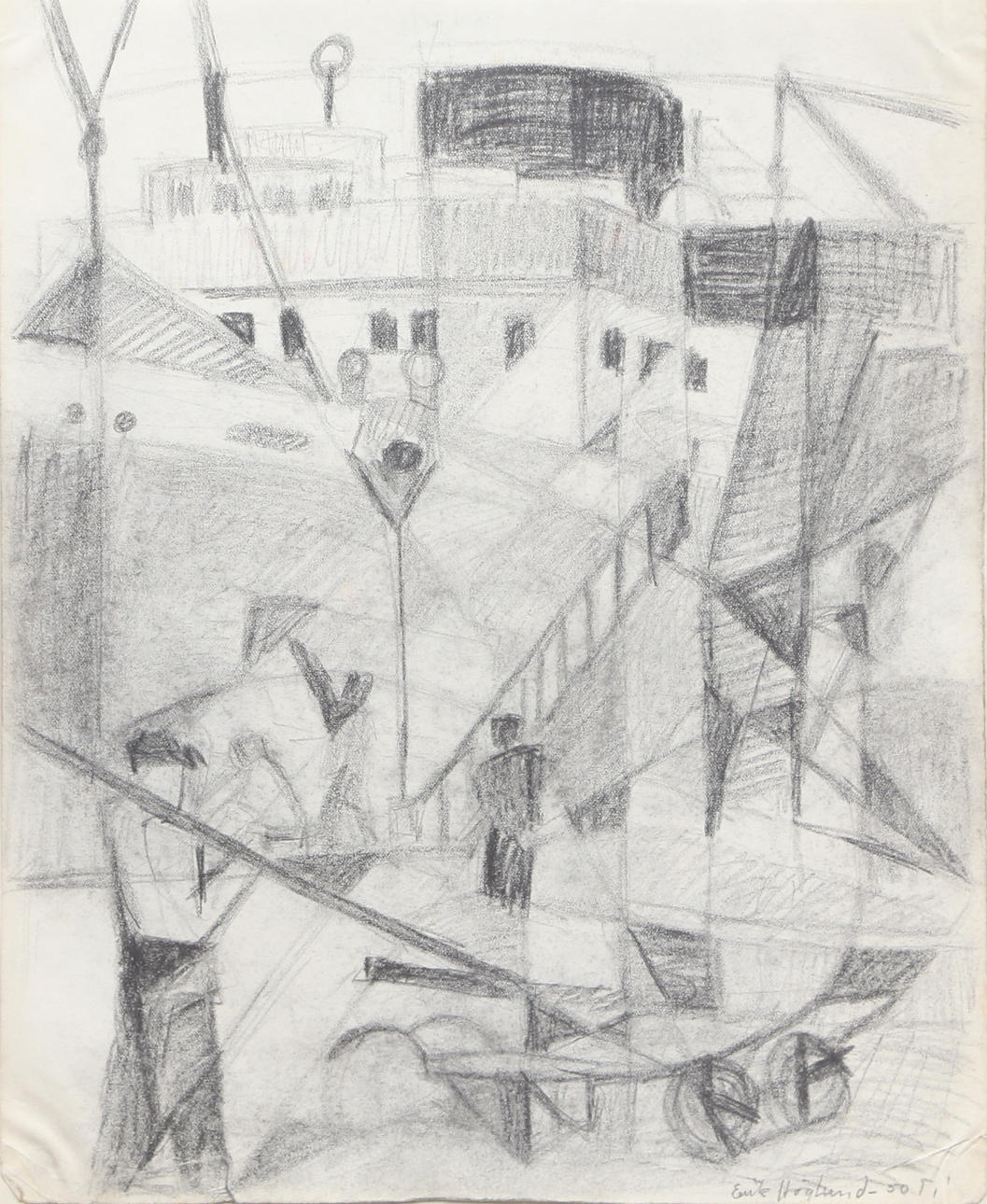 ERIK HÖGLUND. DRAWINGS 5 pcs, signed.