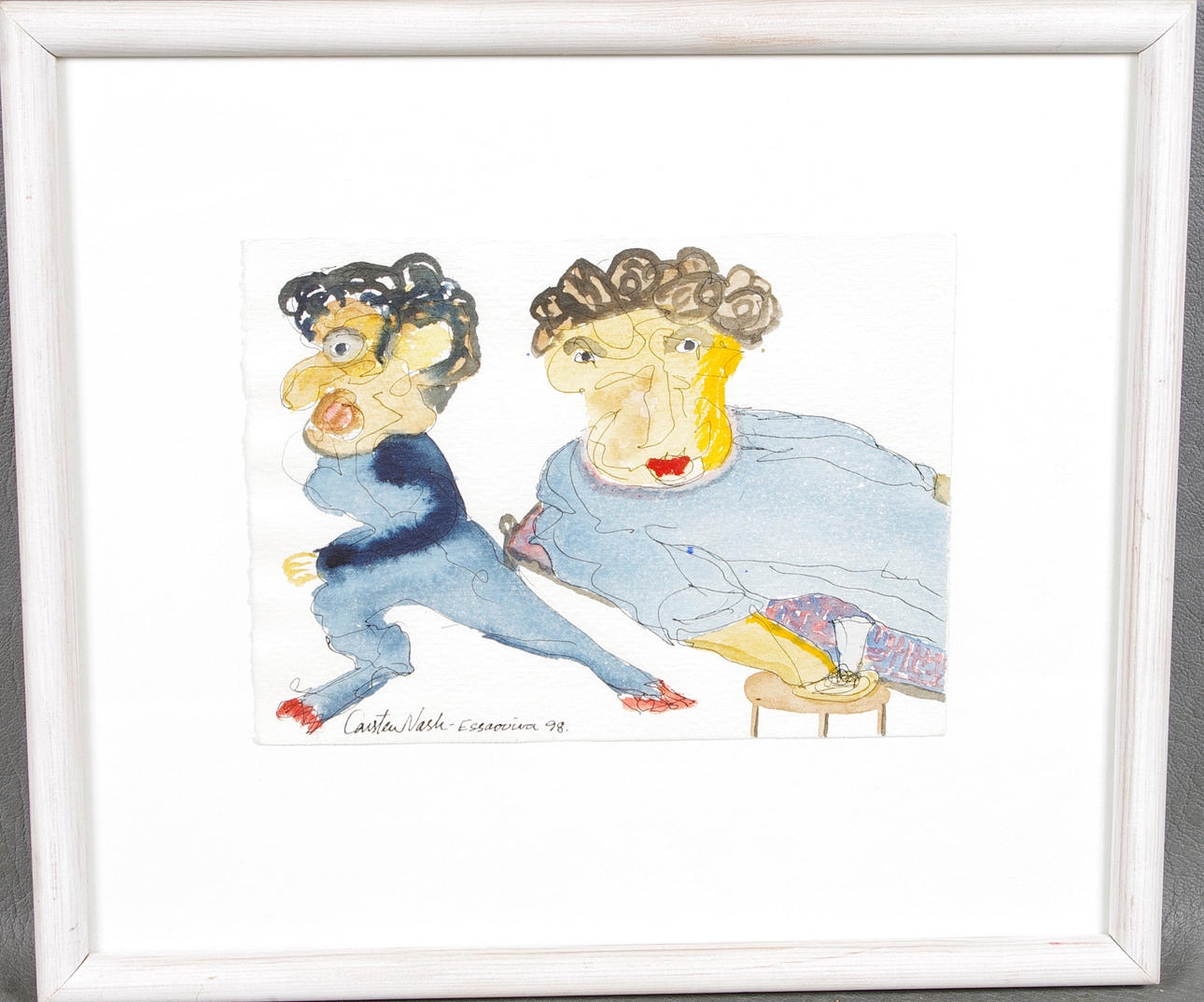 CARSTEN NASH. Figurkompostion, akvarell.