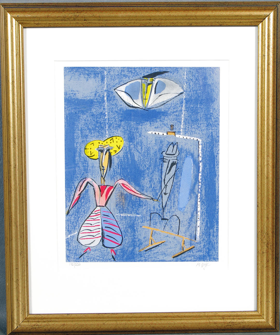 MADELEINE PYK. Porträttmålande, färglitografi.