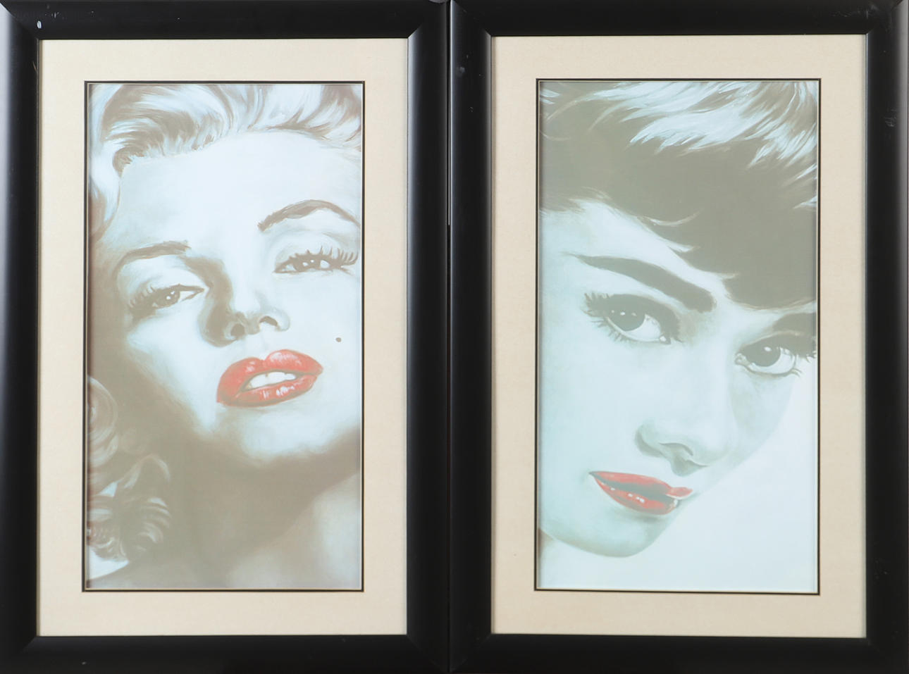 TAVLOR 2 tryck, Audry Hepborn och Marelyn Monroe.