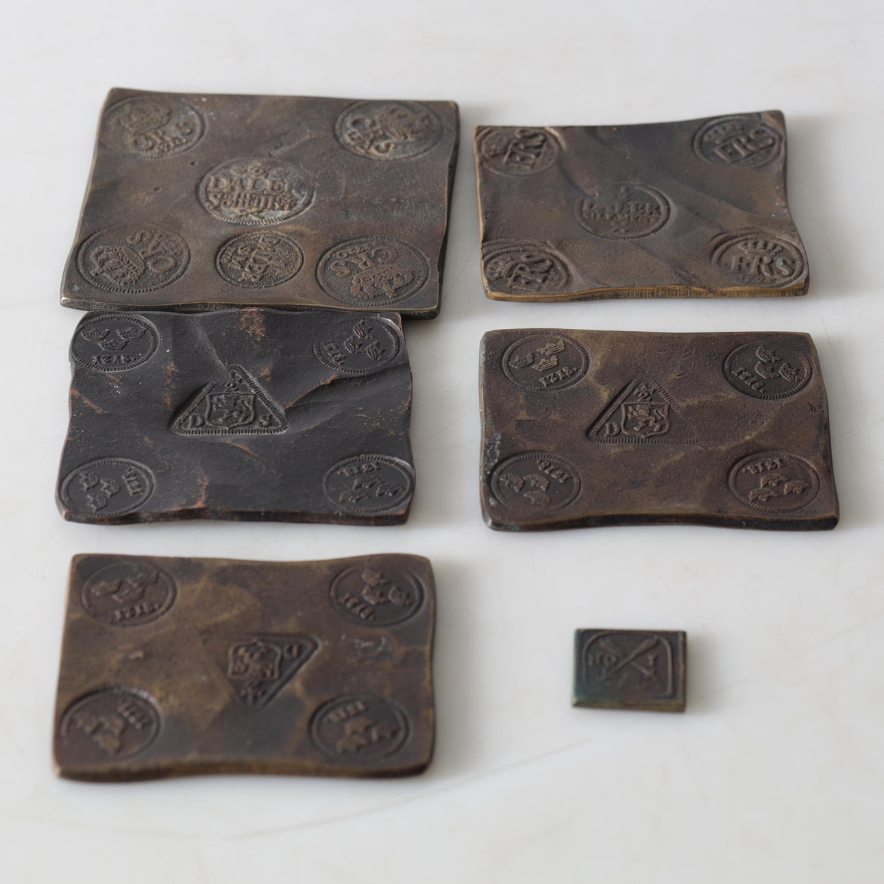 MYNT, 6 st, koppar, s.k. "Klipping", replikor, 1900-tal.