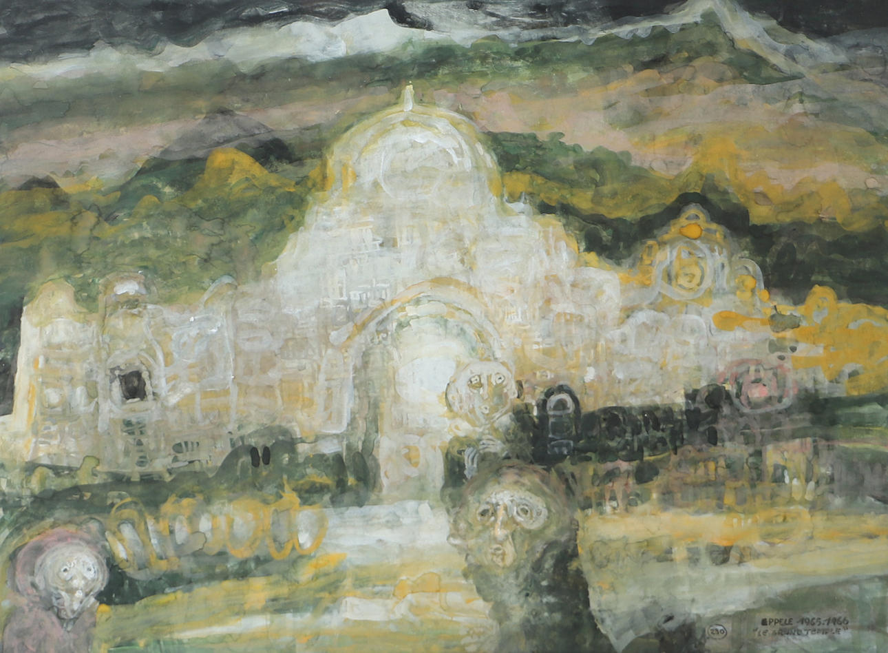 GERHARD EPPELE. Tempelmotiv, akvarell, signerad.