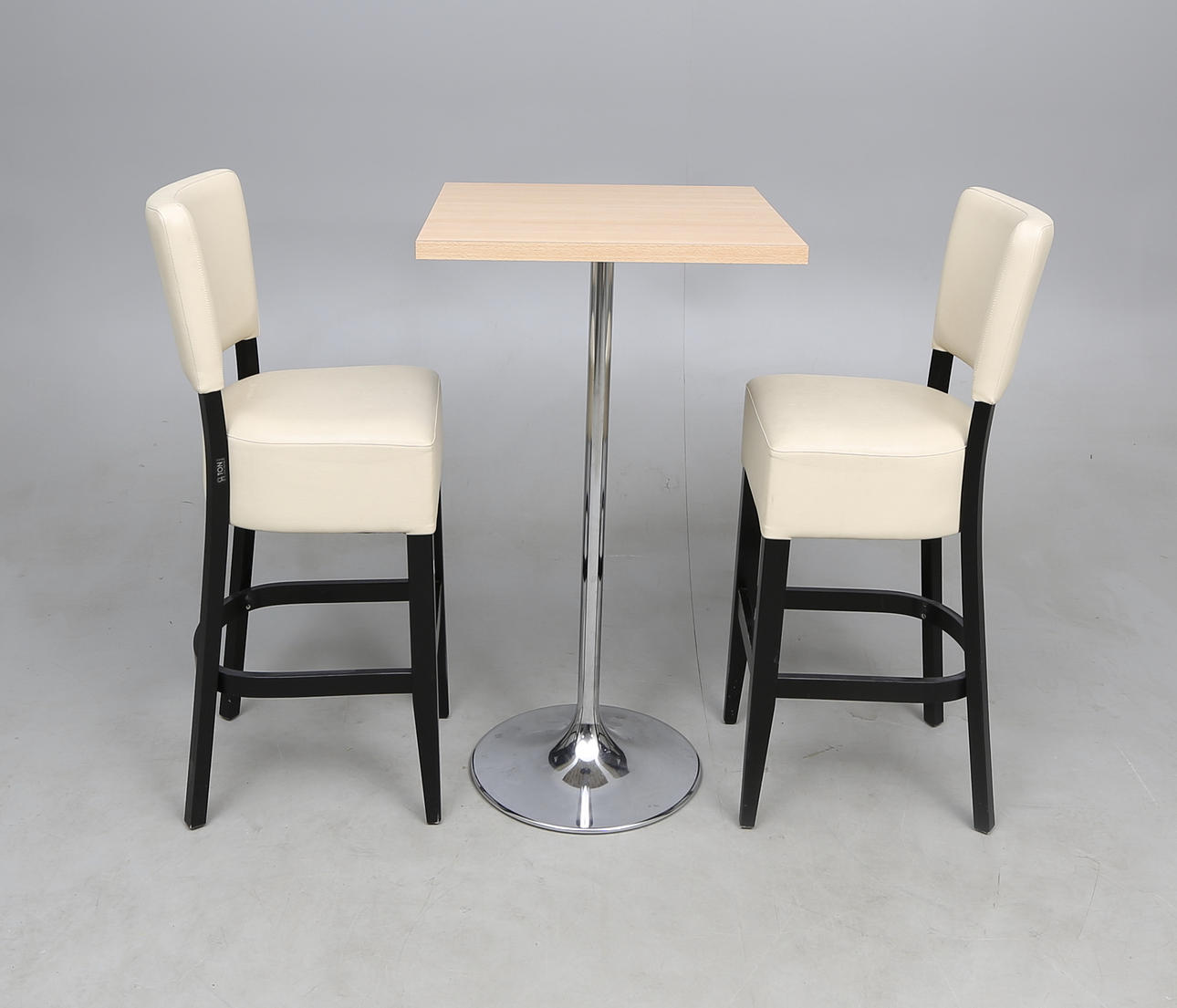 BAR TABLE WITH CHAIRS, a pair, Ton, 2000s.