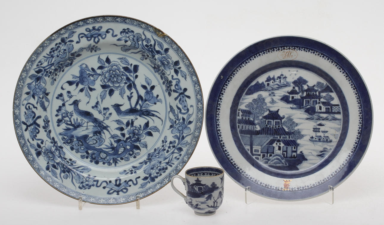 FAT, 2 st samt KOPP, porslin, Kina.