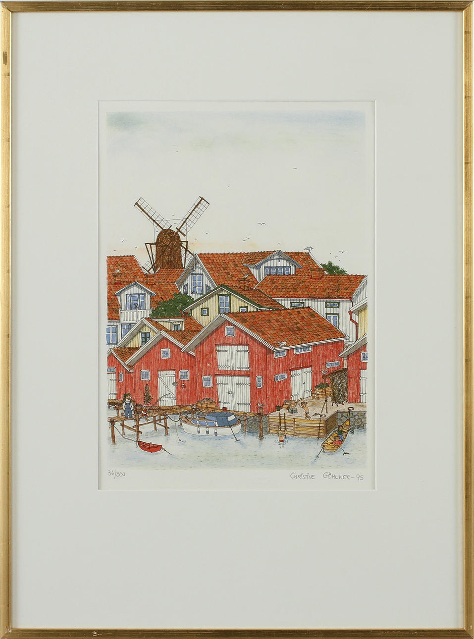 CHRISTINE GÖHLNER. Färglitografi, signerad och numrerad 36/300.