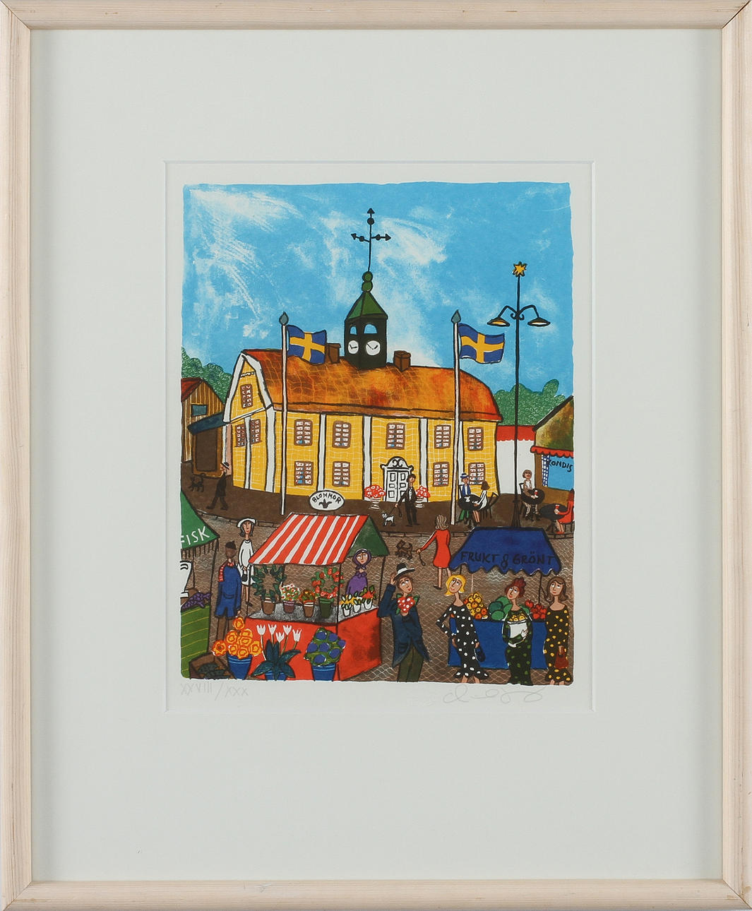 MARIKA LANG. Färglitografi, signerad och numrerad 28/30.