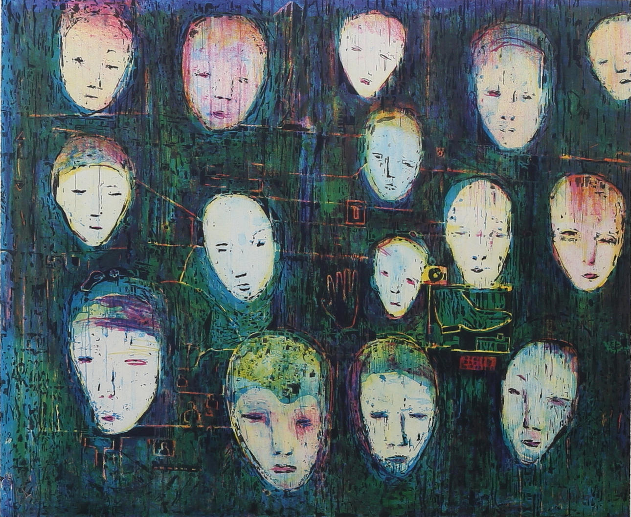 NIELS JENSEN. "The People", original lithograph, EA, signed.