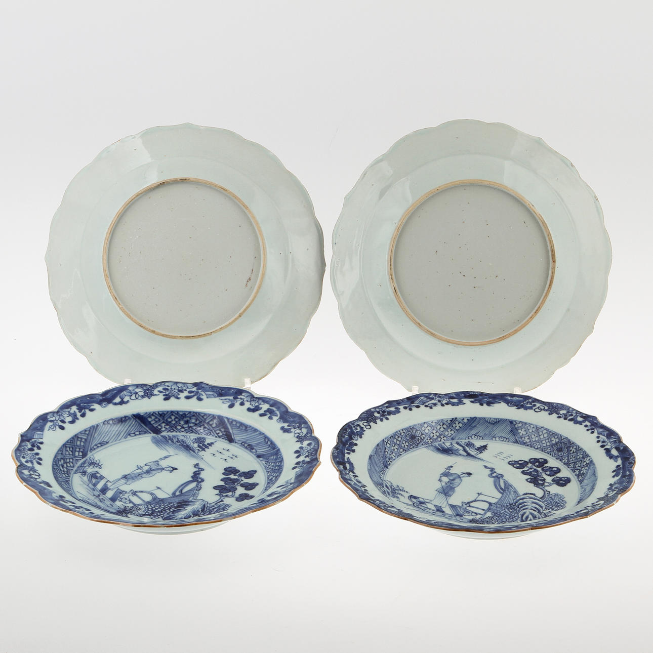 SERVISDELAR, 6 st, porslin, Kina, 1700-tal.