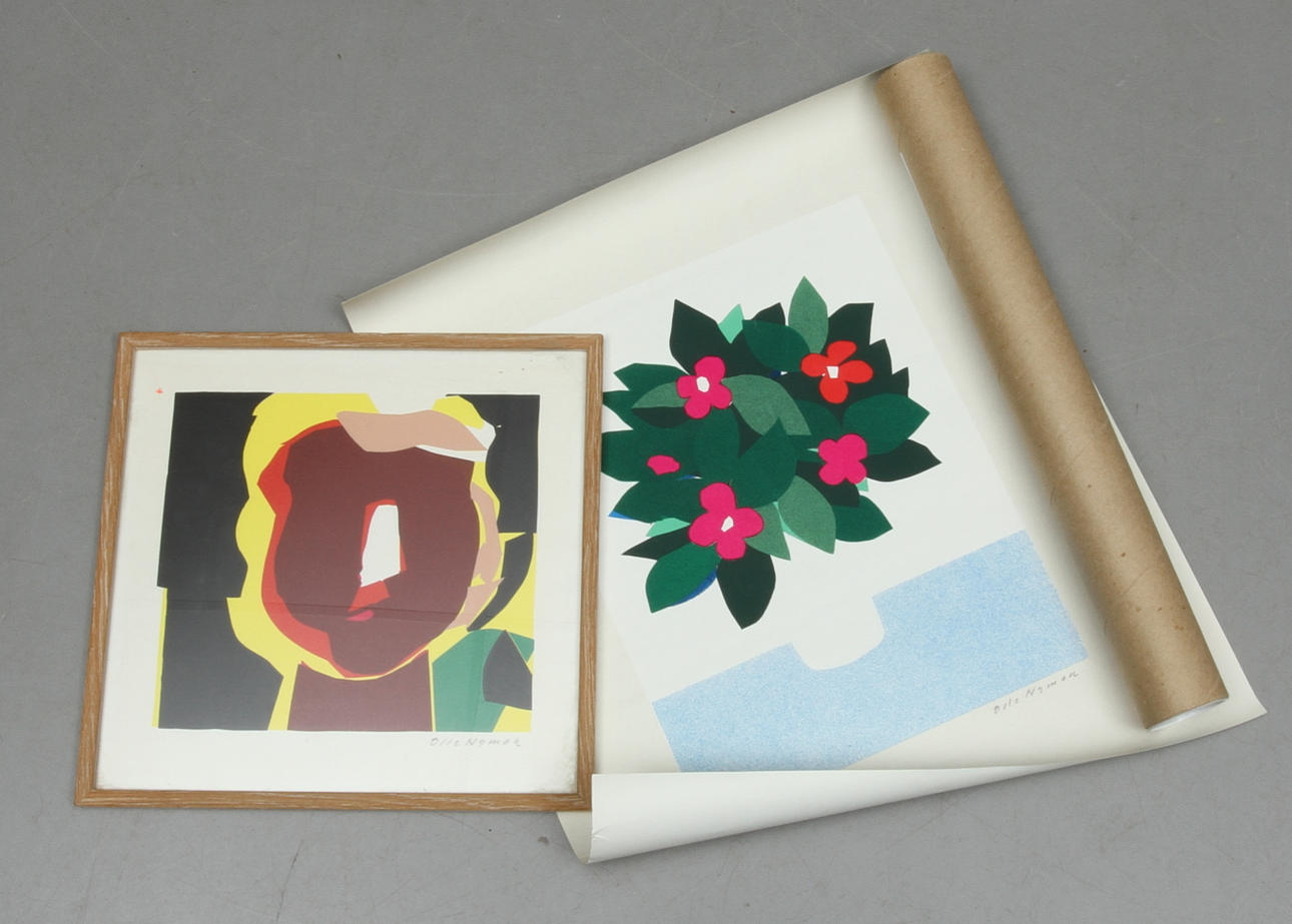 OLLE NYMAN. 2 st, färglitografier, signerade.