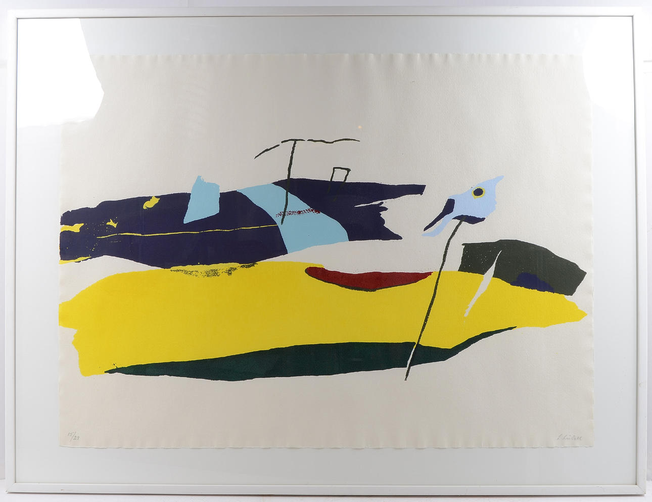 LAGE LINDELL. Composition. Yellow and blue.