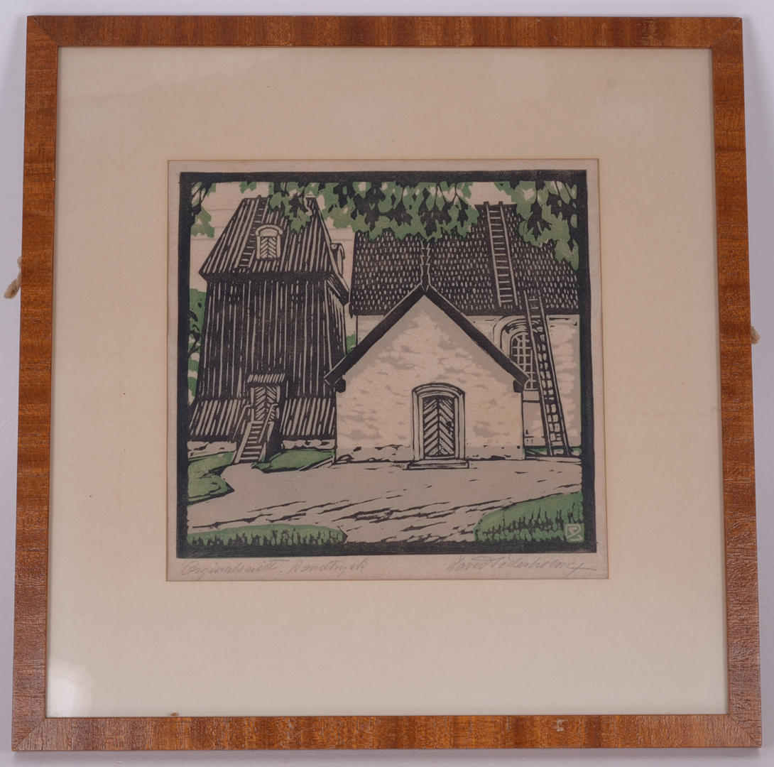 DAVID SÖDERHOLM. träsnitt. Kyrka.