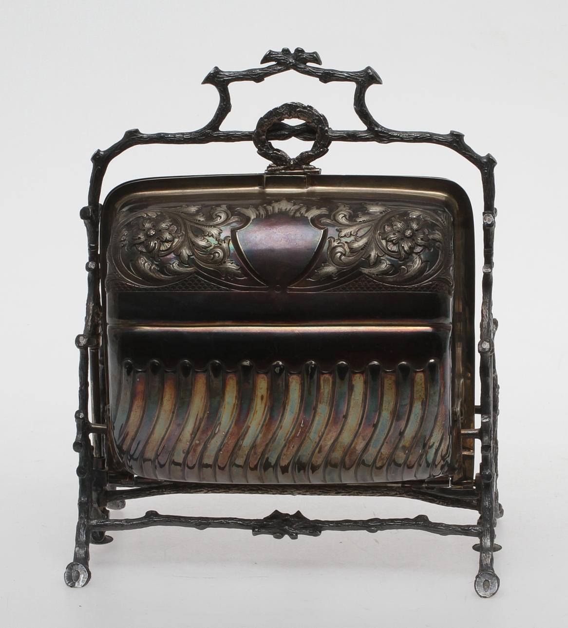 BISCUIT BOX, vikbar, nysilver, Mappin & Webb London/Sheffield England, sekelskiftet 1800/1900.