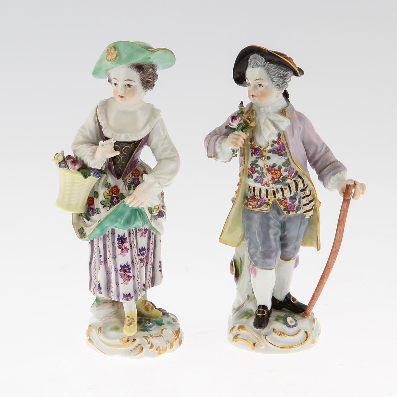 FIGURINER, 2 st, porslin, Meissen.