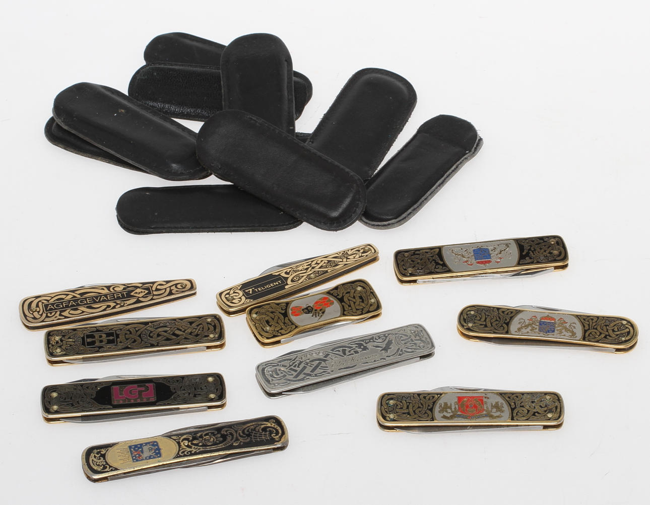 FÄLLKNIVAR, 10 st, med fodral, Eka, Eskilstuna, 1900-tal.